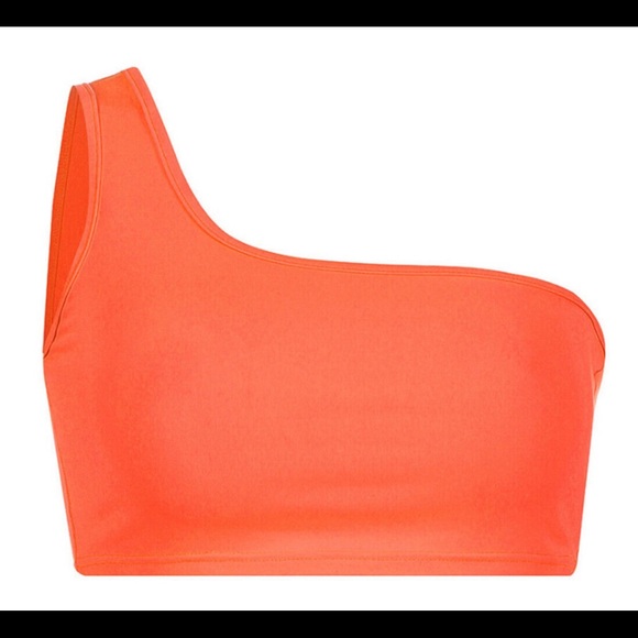 NWT Orange One Shoulder Crop Top - Picture 2 of 2